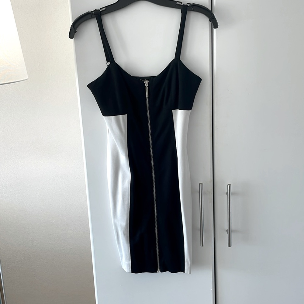 Bebe Mini Dress in Black and White